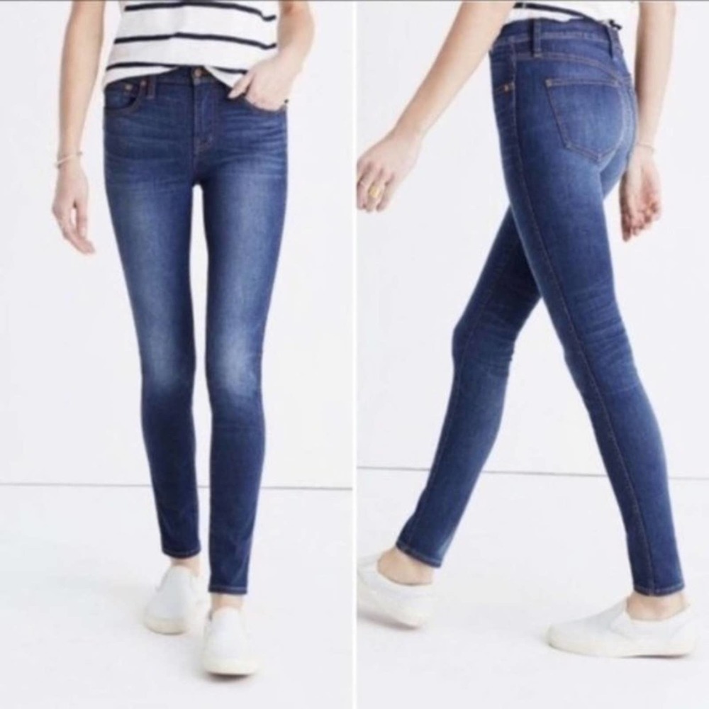 MADEWELL Women's Medium Wash 9" High Riser Skinny Skinny Jeans sz 32 NWT - Picture 3 of 11